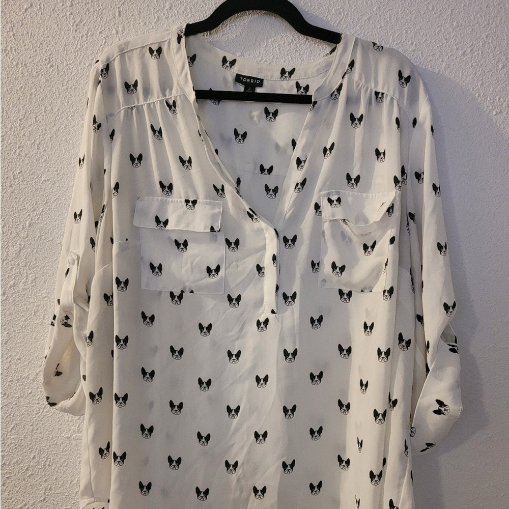 Torrid Harper Georgette Pullover 3/4 Sleeve Blouse size 2 (18-20)
